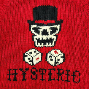 S Hysteric Glamour Zip Up Knit Sweater Too Young To Die RED