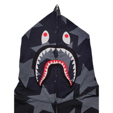 Load image into Gallery viewer, 3XL Bape Shark Hoodie Full Zip AOP Stas BLACK GREY