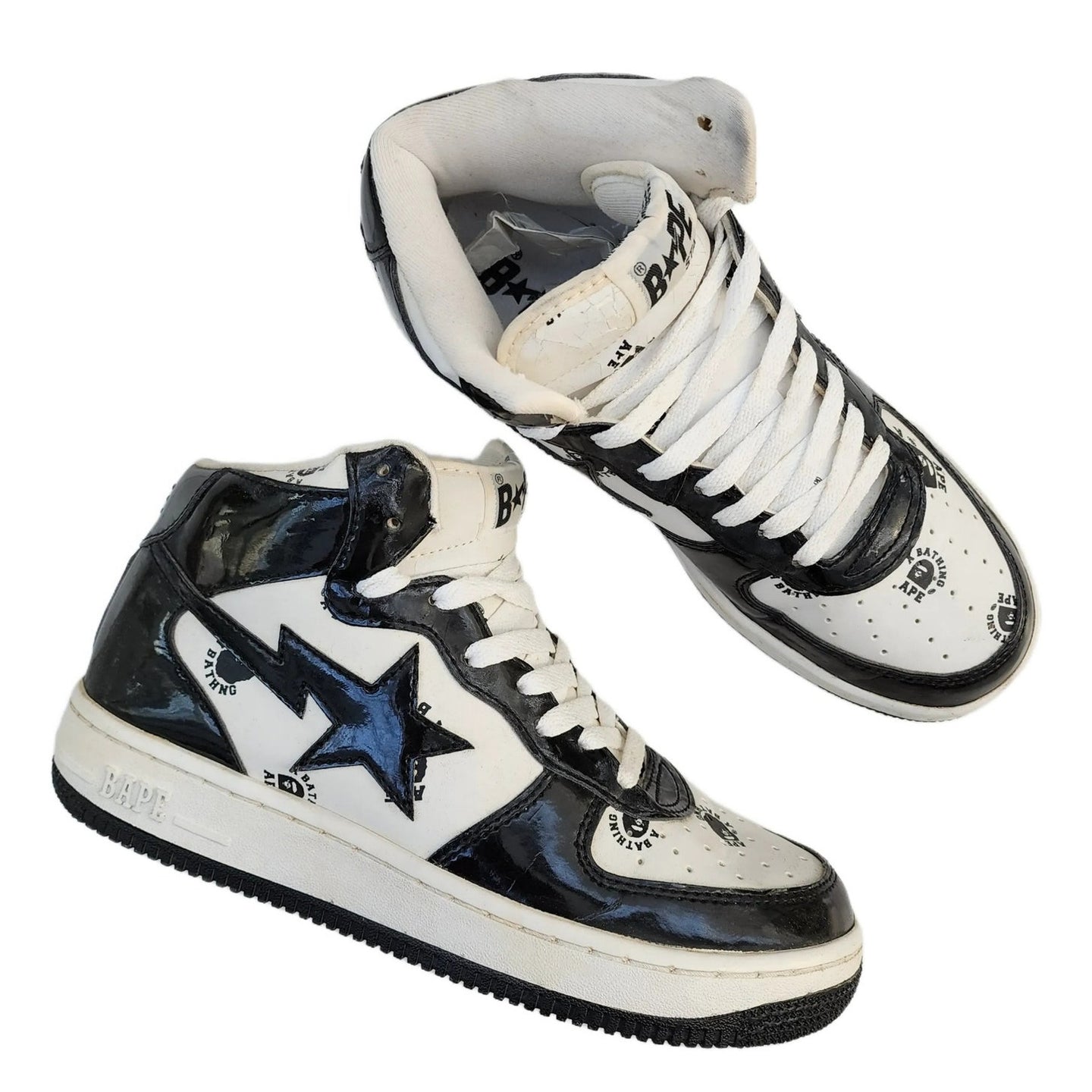 9 A Bathing Ape Bape Sta Mid BLACK WHITE