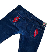 Load image into Gallery viewer, 36" x 32" XL Bape Selvedge X Ape Logo Denim Jeans