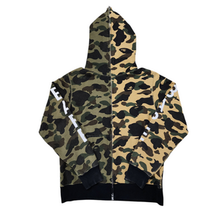 Bape Hoodie Full-Zip Split ABC Green Yellow