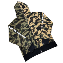 Load image into Gallery viewer, Bape Hoodie Full-Zip Split ABC Green Yellow