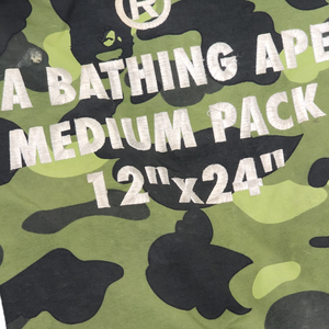 Bape Green Camo Nylon Duffle Bag Medium Pack 12” x 24”