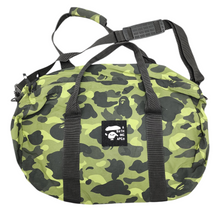 Load image into Gallery viewer, Bape Green Camo Nylon Duffle Bag Medium Pack 12” x 24”