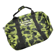 Load image into Gallery viewer, Bape Green Camo Nylon Duffle Bag Medium Pack 12” x 24”