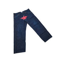 Load image into Gallery viewer, XL Bape Jeans Red Sta Print Denim