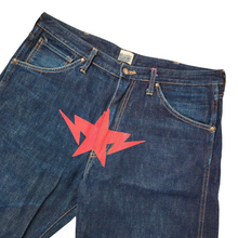 Load image into Gallery viewer, XL Bape Jeans Red Sta Print Denim