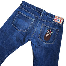 Load image into Gallery viewer, 36&quot; Waist XL Bape 2000s Jeans Ape King Dark Wash
