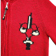 Load image into Gallery viewer, S Hysteric Glamour Zip Up Knit Sweater Too Young To Die RED