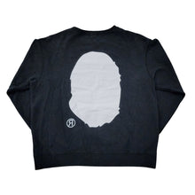 Load image into Gallery viewer, L Bape Crewneck Big Ape Head OG Nigo Era BLACK WHITE