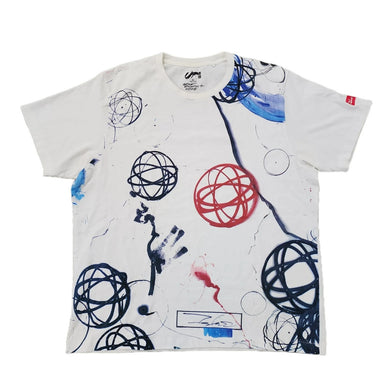 XL Uniqlo x Futura Tee Atoms WHITE BLUE RED