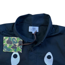 Load image into Gallery viewer, L Bape Shark Face Short Sleeve Button Up Black
