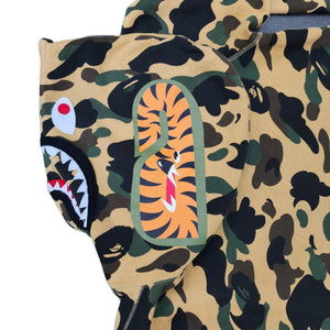 XL Bape Hoodie 1st Camo Shark Face WGM YELLOW