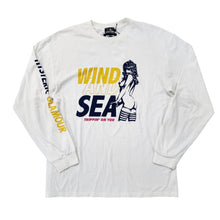 Load image into Gallery viewer, L Hysteric Glamour x Wind and Sea Tee L/S Trippin&#39; On You WHITE BLUE YELLOW