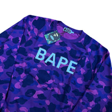 Load image into Gallery viewer, XXL Brand New Bape Purple Camo Swarovski Crewneck