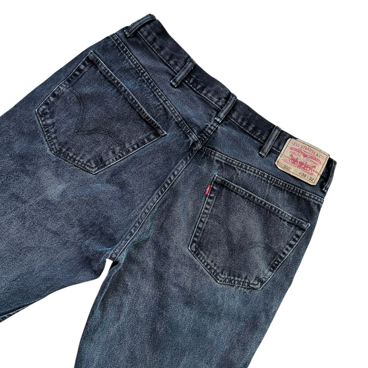 38" Waist x 32" Length Black Wash Jeans