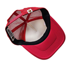 Load image into Gallery viewer, Bape Trucker Hat College Logo RED