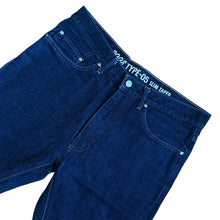 Load image into Gallery viewer, 34" x 32"  L Bape Slim Taper Leather Ape Head Patch Denim