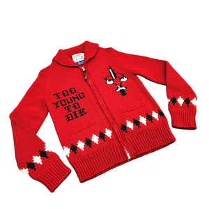 S Hysteric Glamour Zip Up Knit Sweater Too Young To Die RED