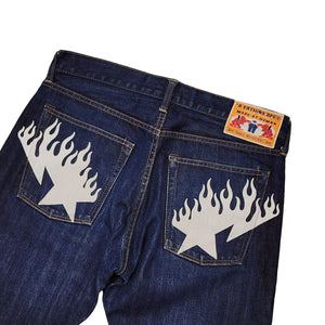 S Bape Jeans White Flame Sta Pockets DENIM