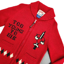 Load image into Gallery viewer, S Hysteric Glamour Zip Up Knit Sweater Too Young To Die RED