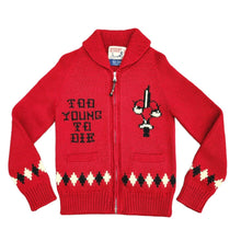 Load image into Gallery viewer, S Hysteric Glamour Zip Up Knit Sweater Too Young To Die RED