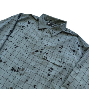 XL Undercover Tee L/S Button Up Grid Drip GREY