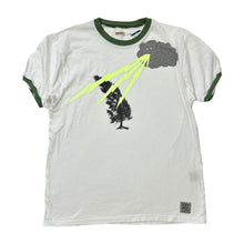 Load image into Gallery viewer, L Kapital Ringer Tee Thunder Conifer WHITE GREEN