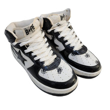 Load image into Gallery viewer, 9 A Bathing Ape Bape Sta Mid BLACK WHITE