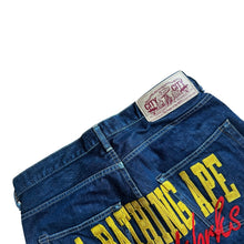 Load image into Gallery viewer, M 32 Waist Bape Jean Shorts Busy Works Embroidered