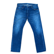 Load image into Gallery viewer, 36" x 34" XL Bape Splatter Ape Head Boot Cut Denim Jeans