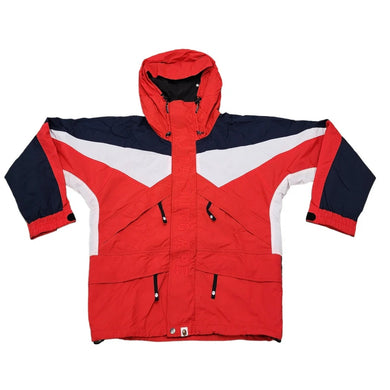 L Bape Jacket Hoodie Parka RED Navy WHITE