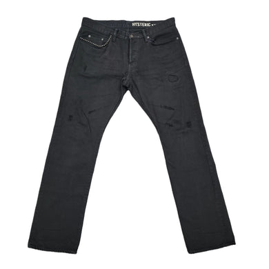 36x33 Hysteric Glamour Jeans Studded Pocket Selvedge Denim BLACK