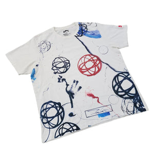 XL Uniqlo x Futura Tee Atoms WHITE BLUE RED