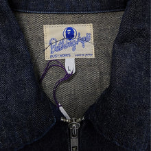 Load image into Gallery viewer, L Bape Champion Logo Embroidered Selvedge Denim JAcket