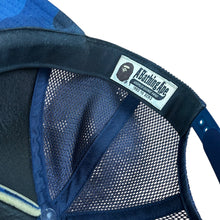 Load image into Gallery viewer, Bape Blue Camo College Logo Trucker Hat