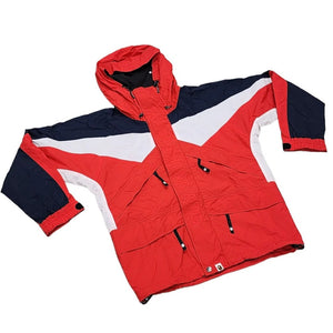 L Bape Jacket Hoodie Parka RED Navy WHITE