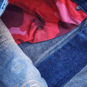 L Bape Jeans ASNKA Print Big Head Patch Red Camo Selvedge Denim