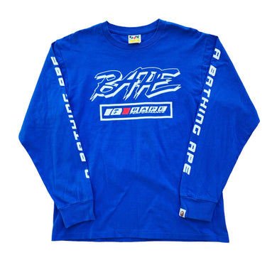 L Bape Tee L/S Motorsport BLUE Archive