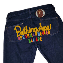 Load image into Gallery viewer, Bape Jeans ASNKA Big Ape  Patch RAINBOW DENIM Vintage