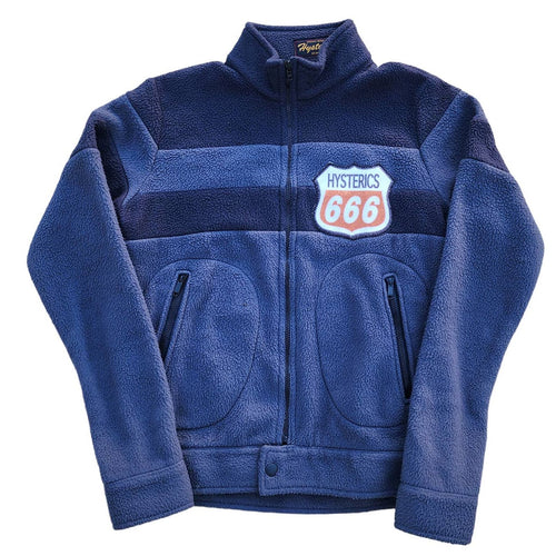 S Hysteric Glamour Fleece Full-Zip Route 666 Grey