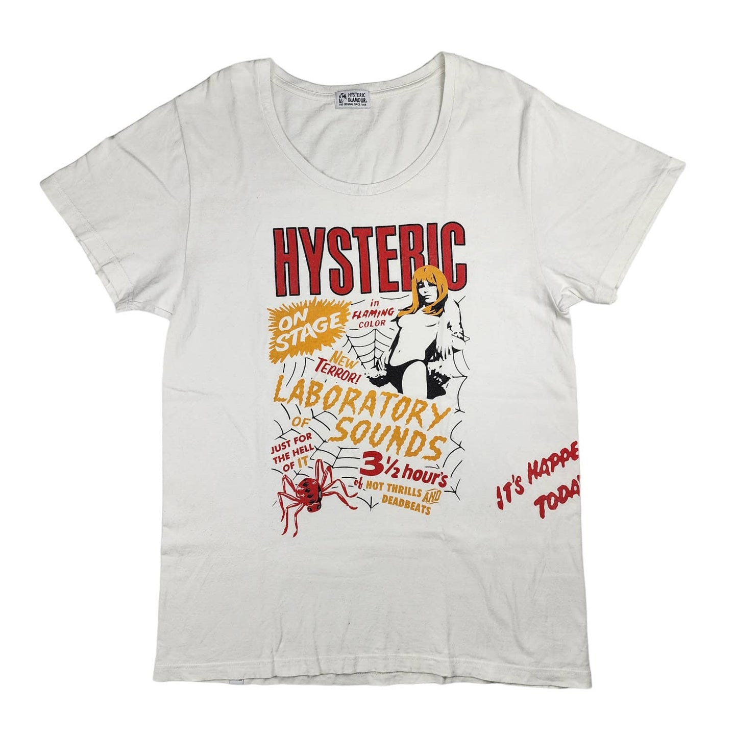 Hysteric Glamour Tee Laboratory Sounds WHITE RED Vintage