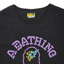 Load image into Gallery viewer, Bape Tee College Logo Neon Lights PURPLE BLACK Archive