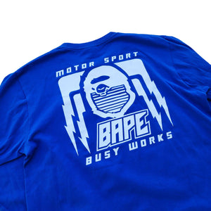 L Bape Tee L/S Motorsport BLUE Archive