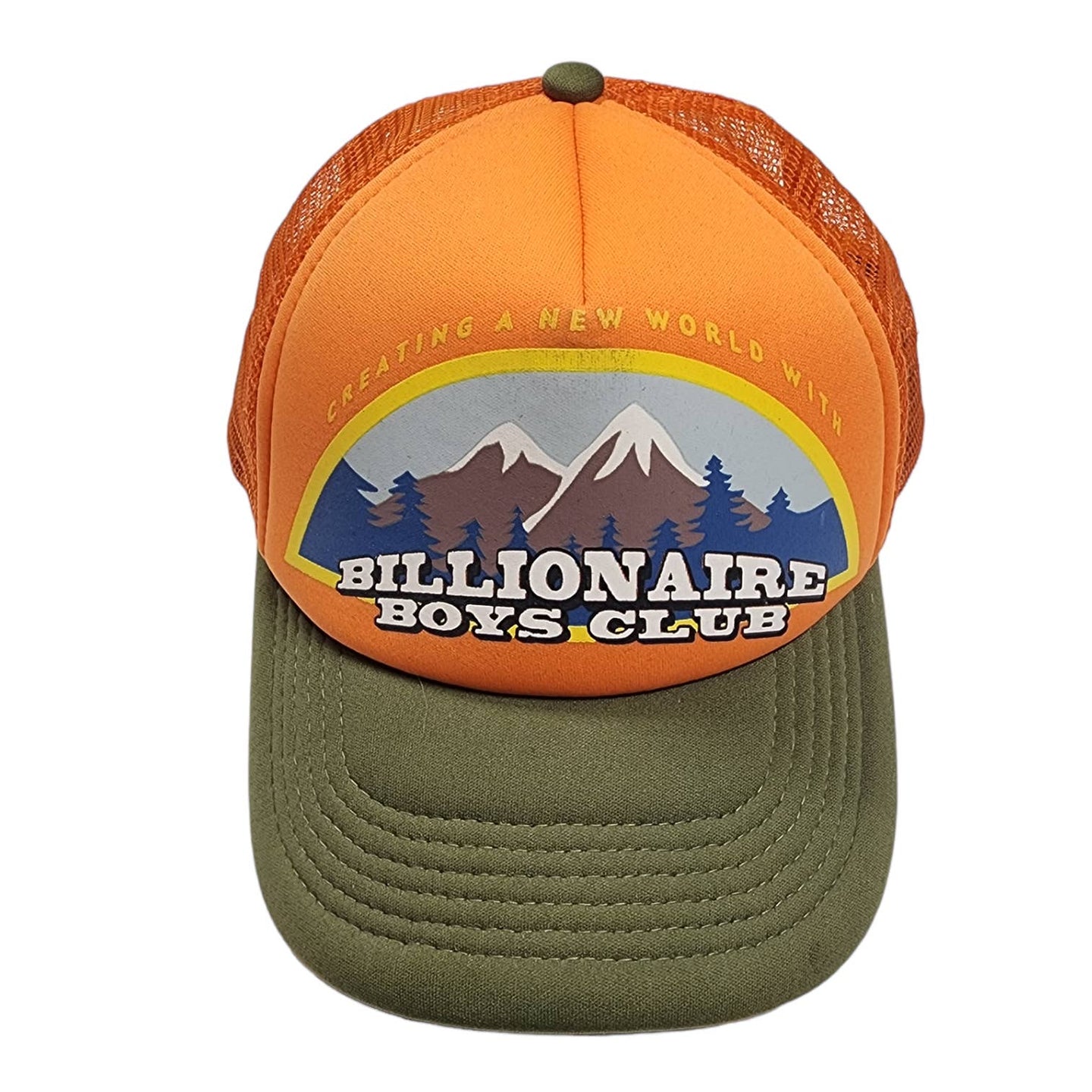 Billionaire Boys Club Trucker Hat Wilderness OLIVE ORANGE Archive