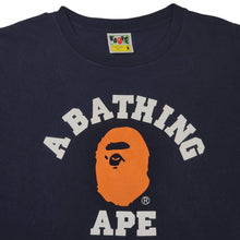 Load image into Gallery viewer, Bape Tee College Logo ORANGE NAVY Archive