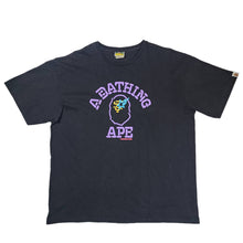 Load image into Gallery viewer, Bape Tee College Logo Neon Lights PURPLE BLACK Archive