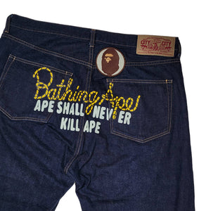 Bape Jeans Printed ASNKA Big Ape Patch DENIM Archive